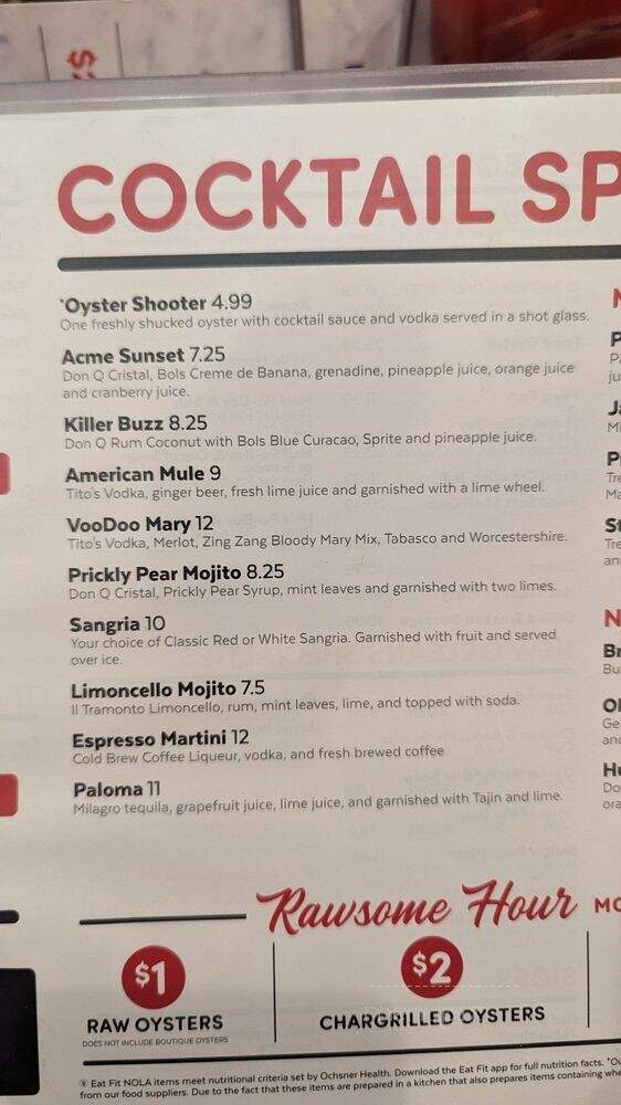 Acme Oyster House - Houston, TX menu_pic