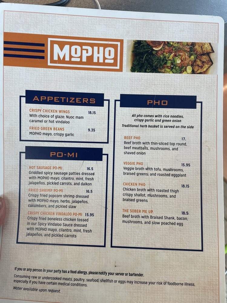MoPho - Kenner, LA menu_pic
