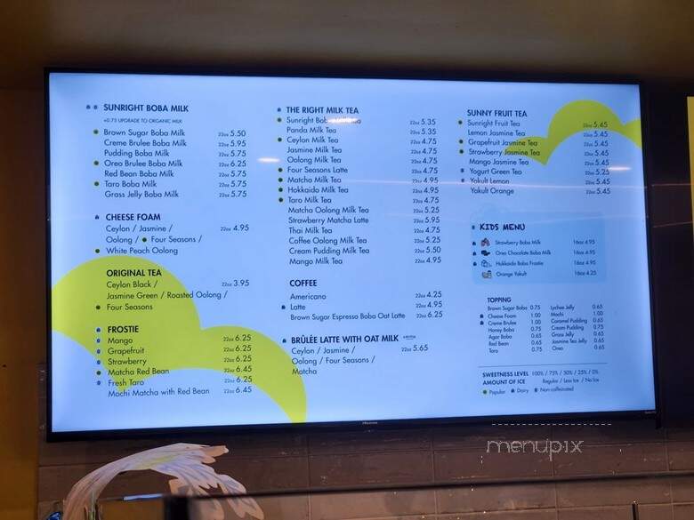 Sunright Tea Studio - Los Angeles, CA menu_pic