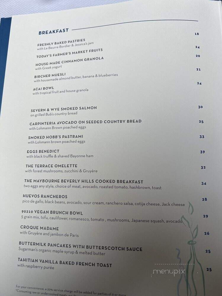 The Terrace - Beverly Hills, CA menu_pic