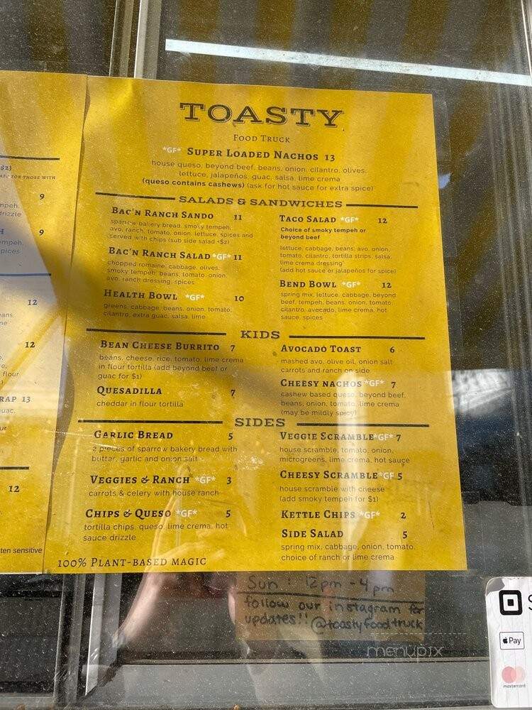 Toasty - Bend, OR menu_pic