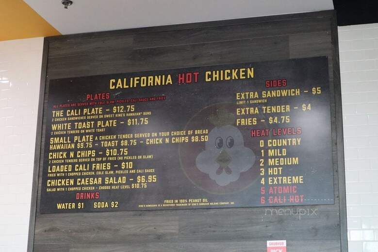 California Hot Chicken - Los Angeles, CA menu_pic