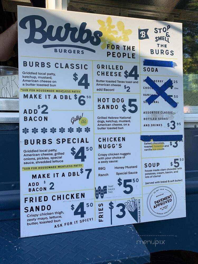 Burb's Burgers - Seattle, WA menu_pic