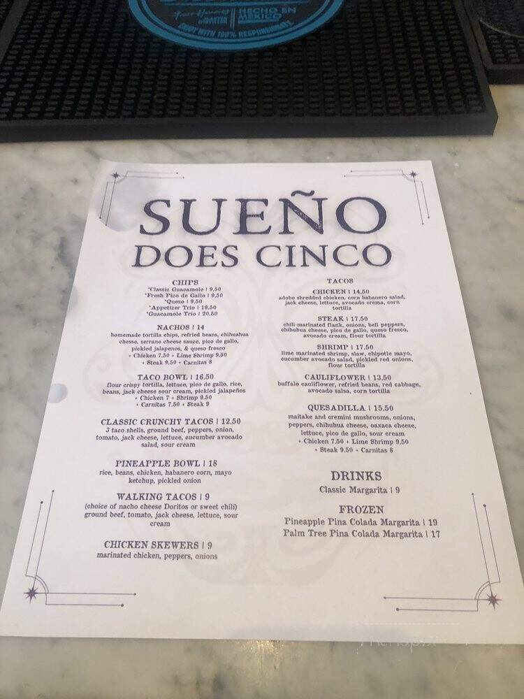 Sueno - Philadelphia, PA menu_pic
