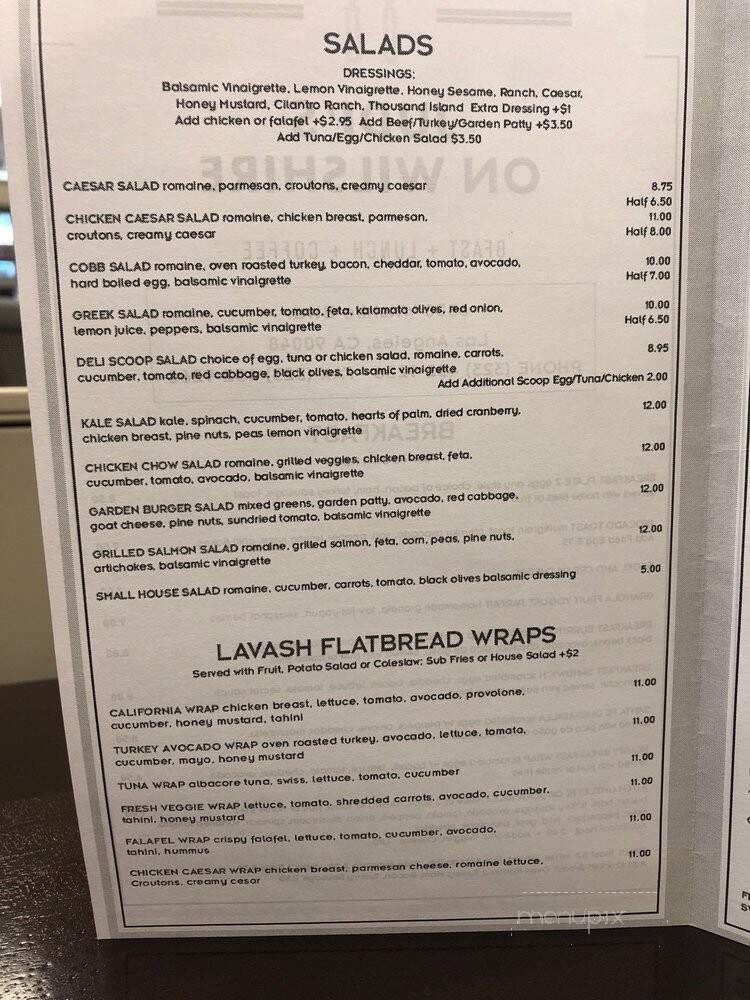 Judi's On Wilshire - West Hollywood, CA menu_pic