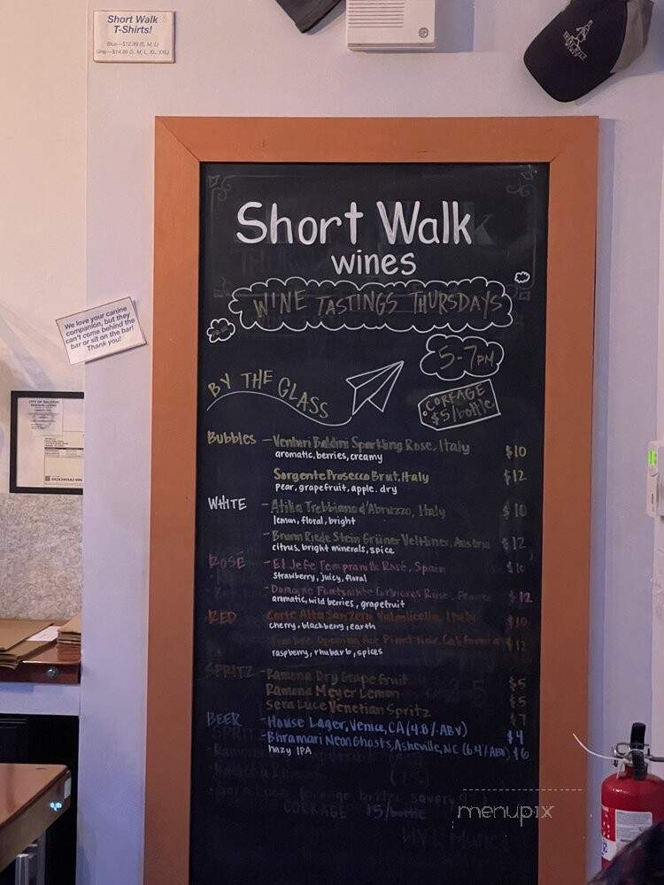 Short Walk Wines - Raleigh, NC menu_pic