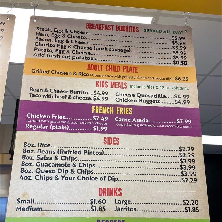 Victors Taco Shop - Knoxville, TN menu_pic