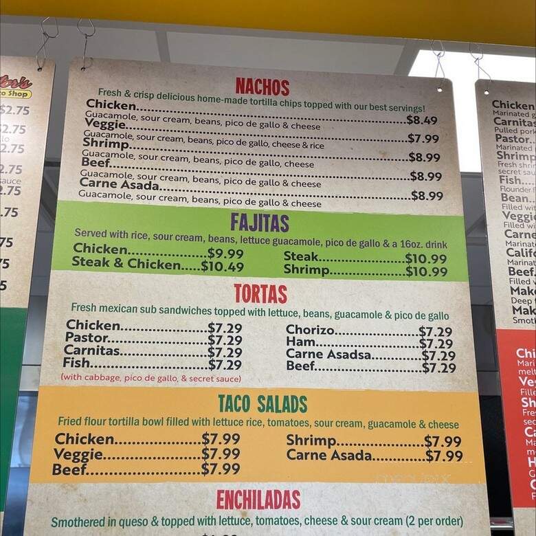 Victors Taco Shop - Knoxville, TN menu_pic