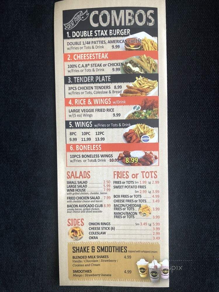 WNB Factory - Carrollton, TX menu_pic