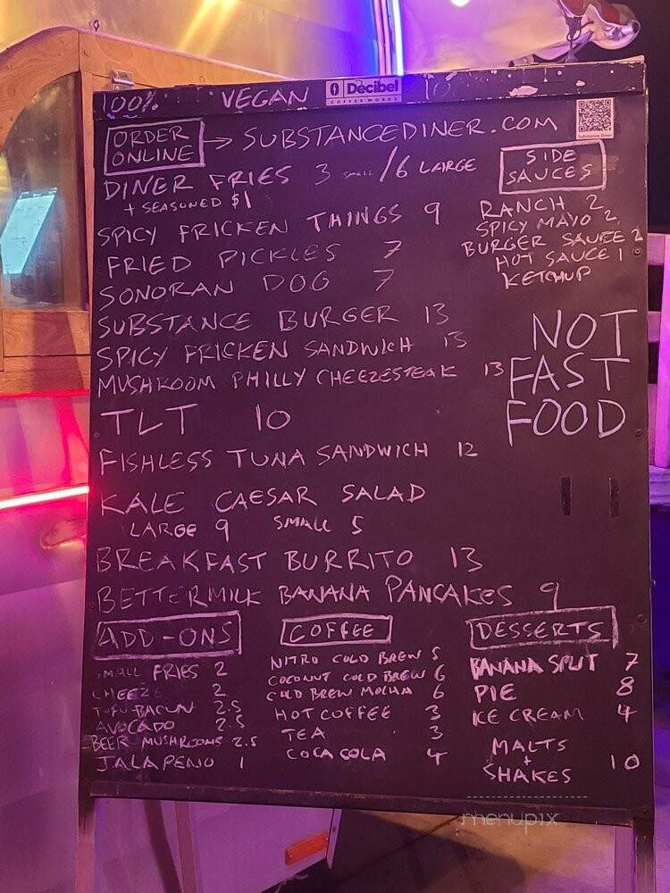 Substance Diner - Tucson, AZ menu_pic