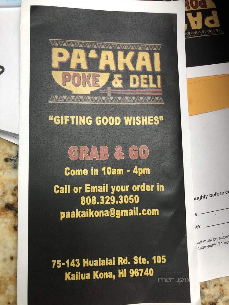 Paakai Poke & Deli - Kailua-Kona, HI
