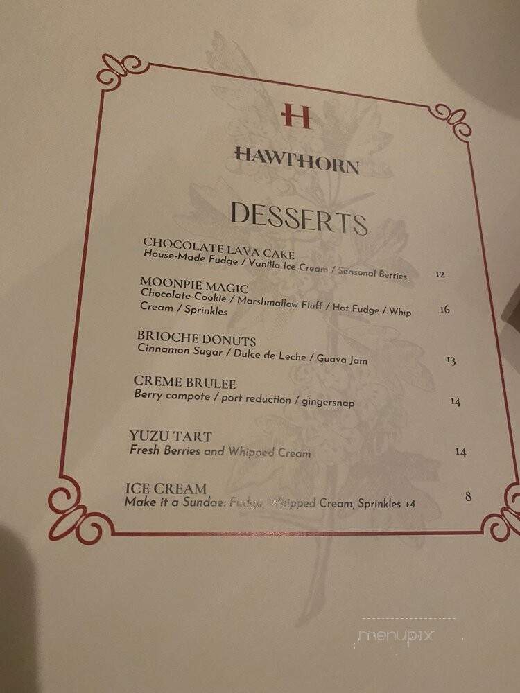 Hawthorn - Dallas, TX menu_pic
