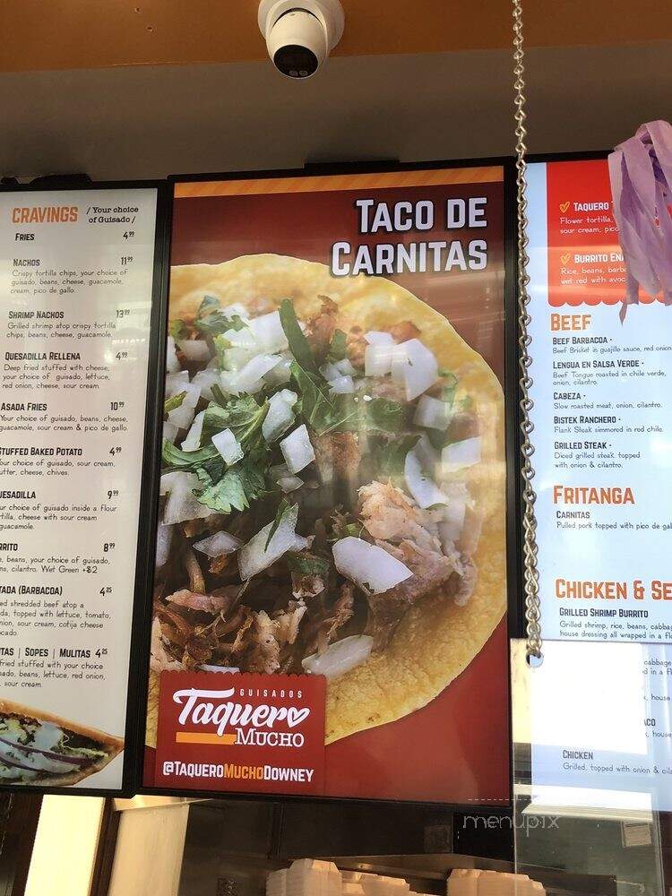Taquero Mucho - Downey, CA menu_pic