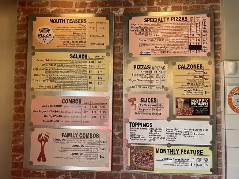 22nd Street Pizza - Newport Beach, CA menu_pic
