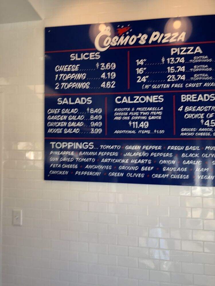 Cosmo's Pizza - Denver, CO menu_pic