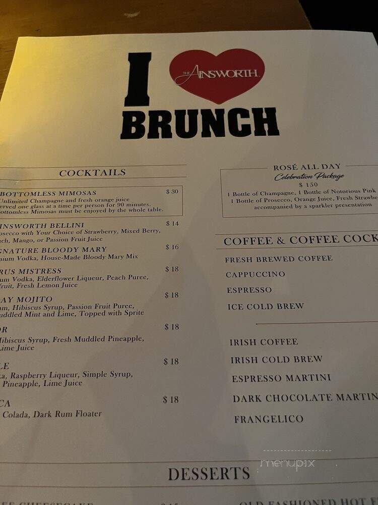 The Ainsworth RVC - Rockville Centre, NY menu_pic