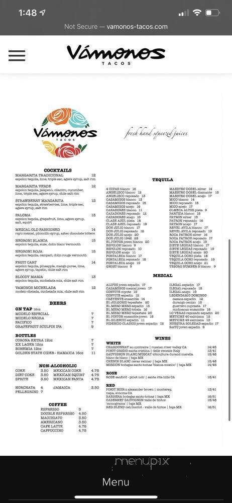 Vamonos Tacos - Culver City, CA menu_pic