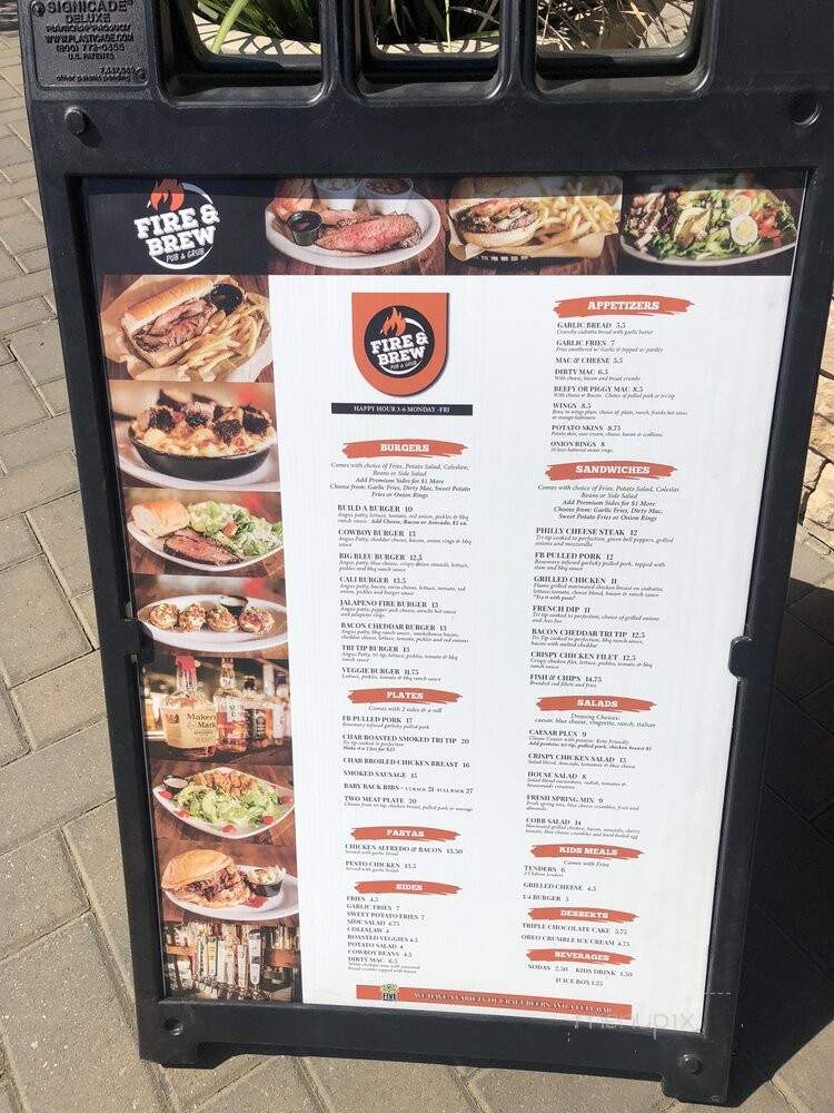 Fire & Brew Pub and Grill - Modesto, CA menu_pic