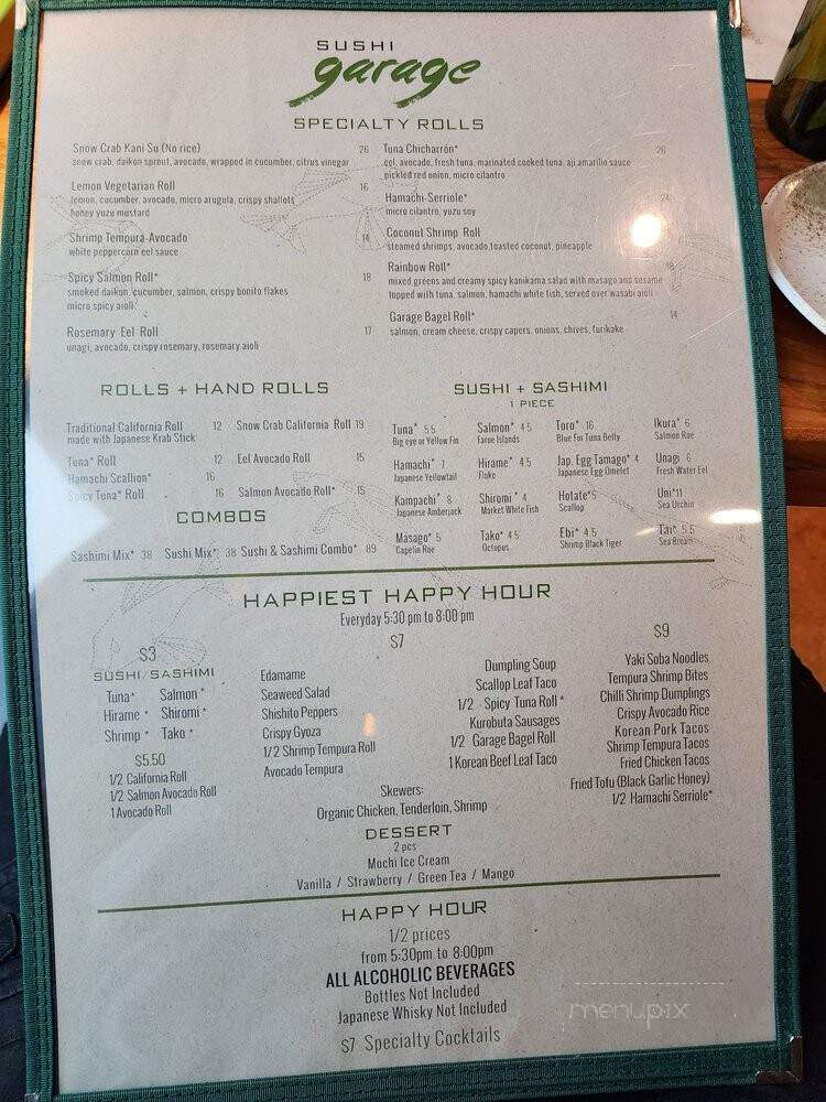 Sushi Garage - Fort Lauderdale, FL menu_pic