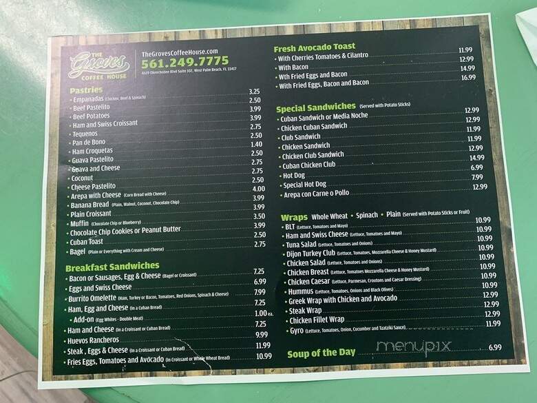 The Groves Coffee House - West Palm Beach, FL menu_pic