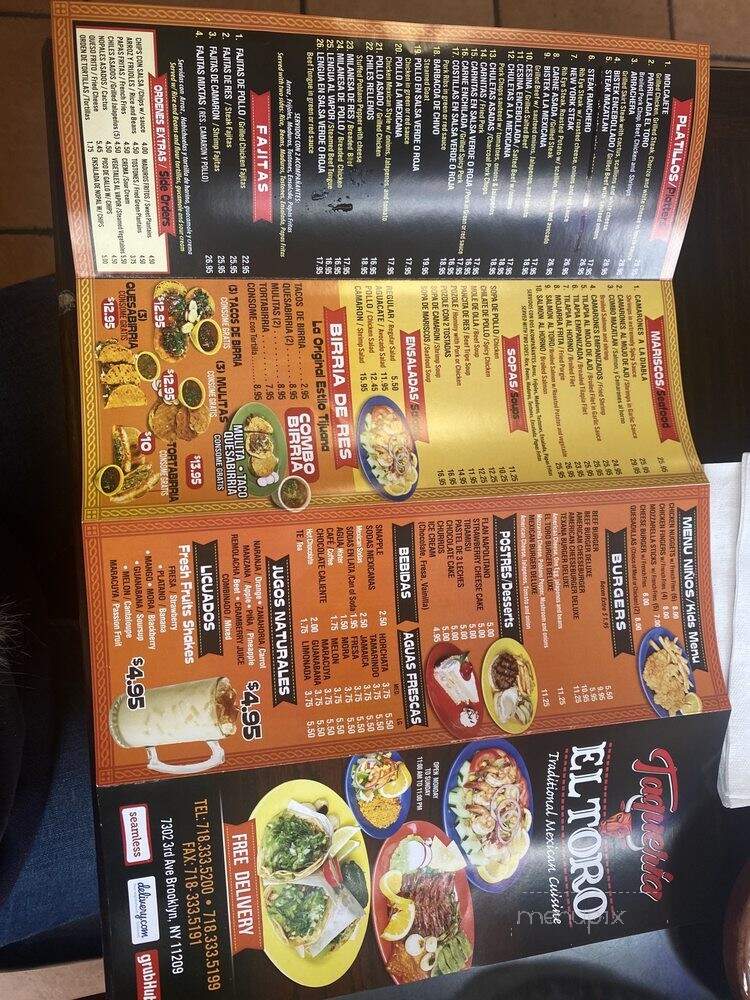Taqueria El Toro - Brooklyn, NY menu_pic