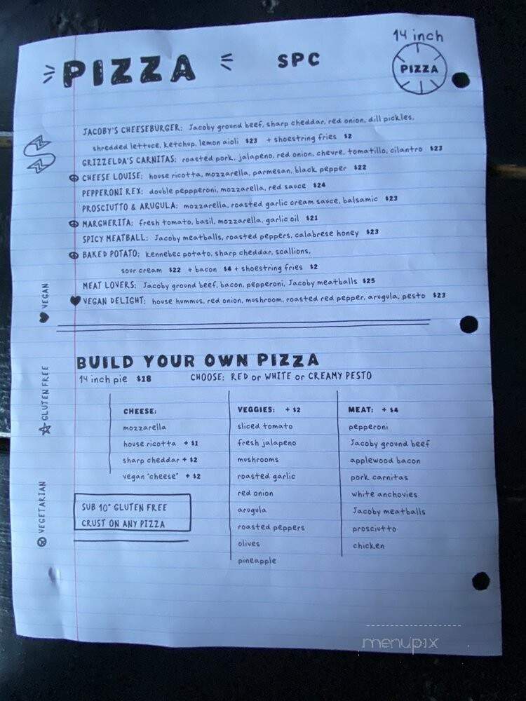 Swift Pizza - Austin, TX menu_pic