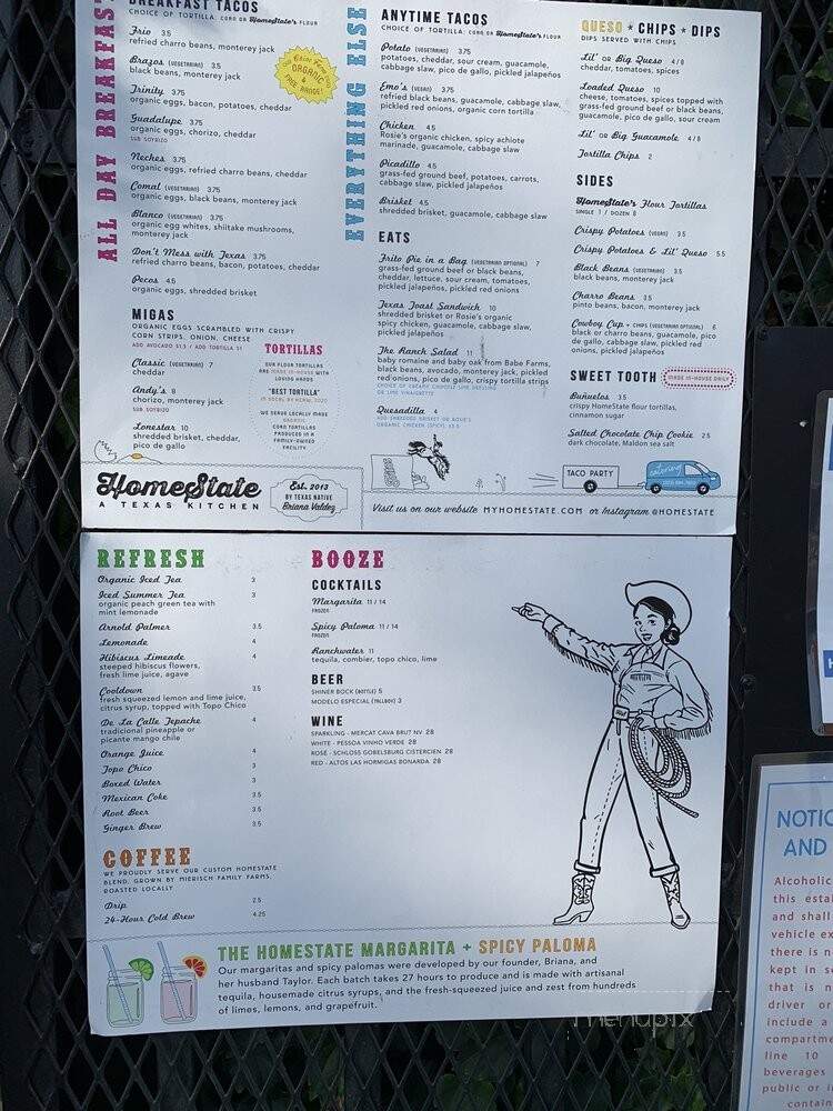 HomeState - Los Angeles, CA menu_pic