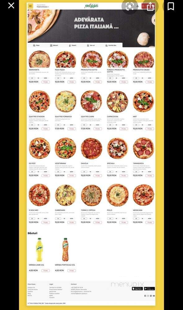 Pazza Pizza - Chicago, IL menu_pic