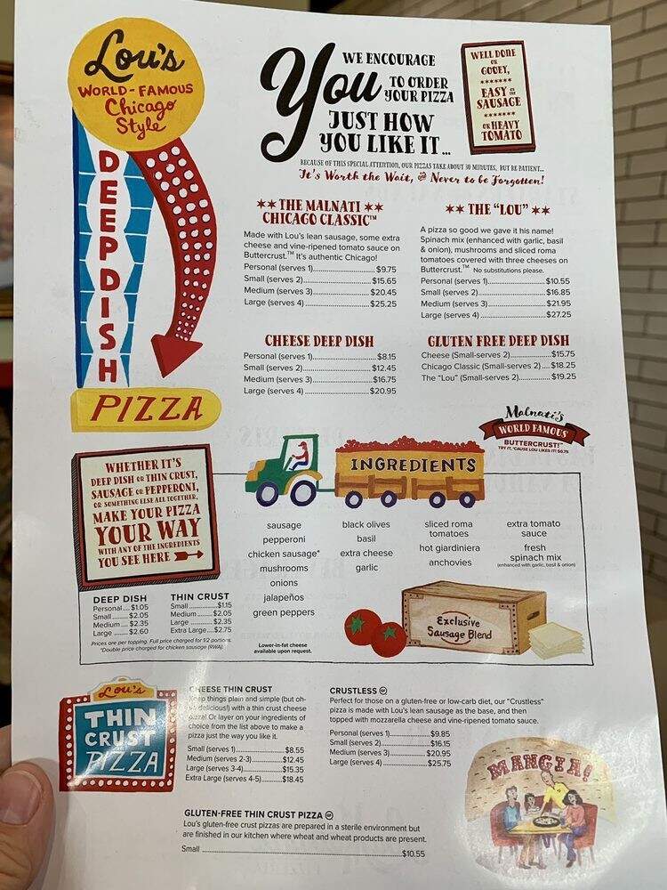 Lou Malnati's Pizzeria - Indianapolis, IN menu_pic