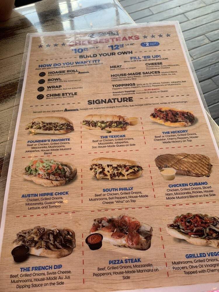 Texadelphia - Dallas, TX menu_pic