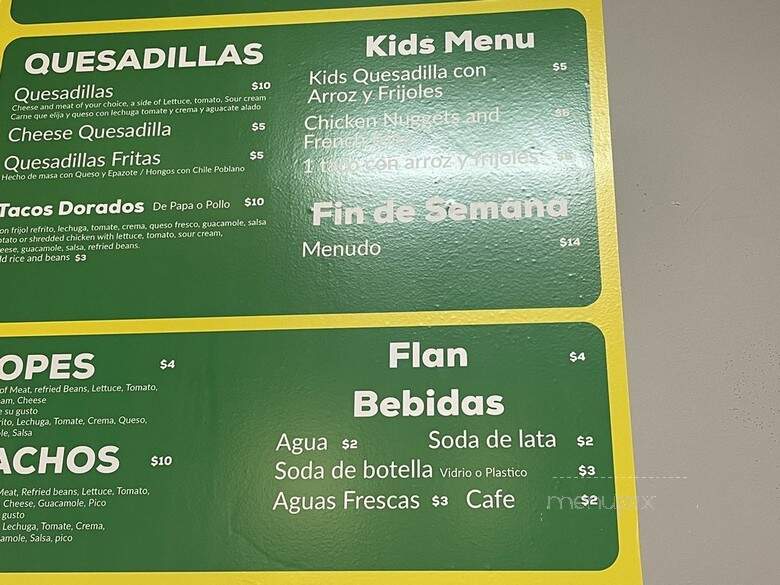 La Chaparrita - Hayward, CA menu_pic