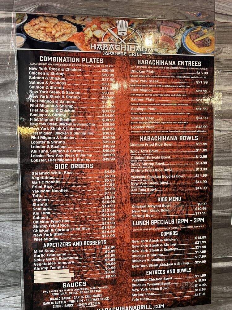 Habachihana Grill - Montclair, CA menu_pic
