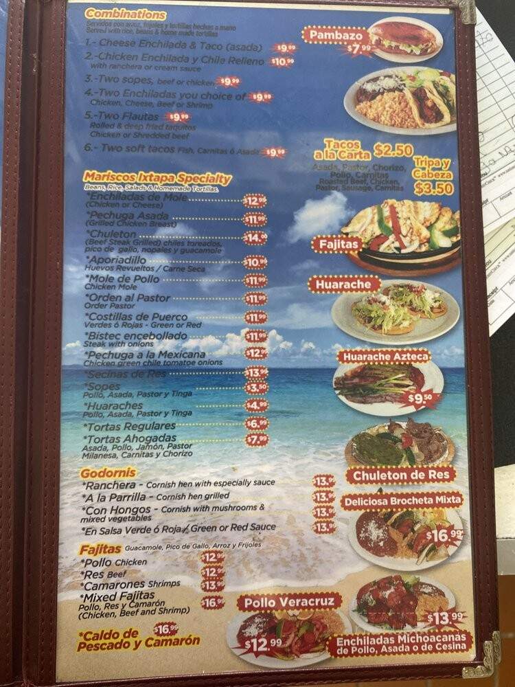 Mariscos Ixtapa Mexican Grill - Santa Ana, CA menu_pic