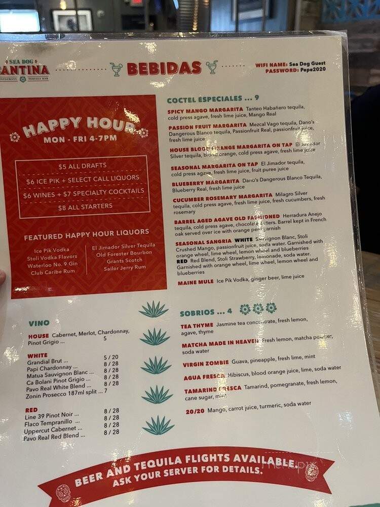 Sea Dog Cantina - Clearwater, FL menu_pic