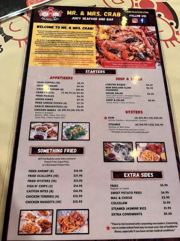 Mr. & Mrs. Crab Ocoee - Ocoee, FL menu_pic