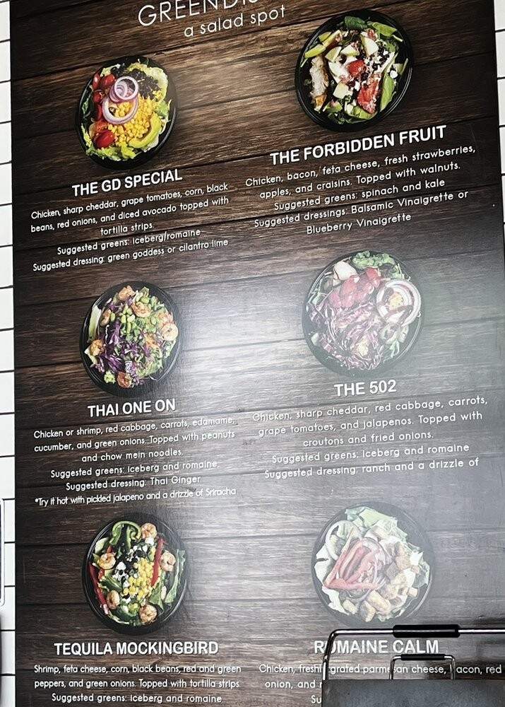 Green District Salads - Plainfield, IN menu_pic