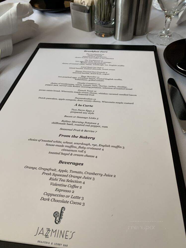 Jazzmine's Brasserie - Fond du Lac, WI menu_pic