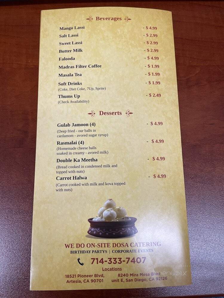 Pista House - San Diego, CA menu_pic