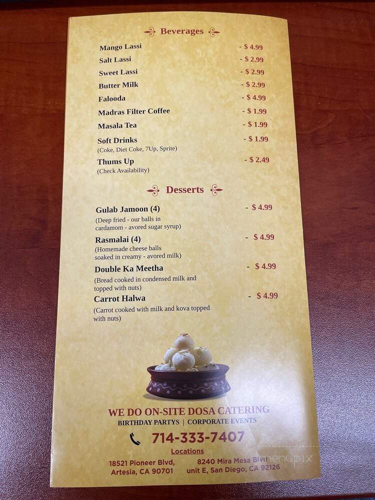 Pista House - San Diego, CA menu_pic