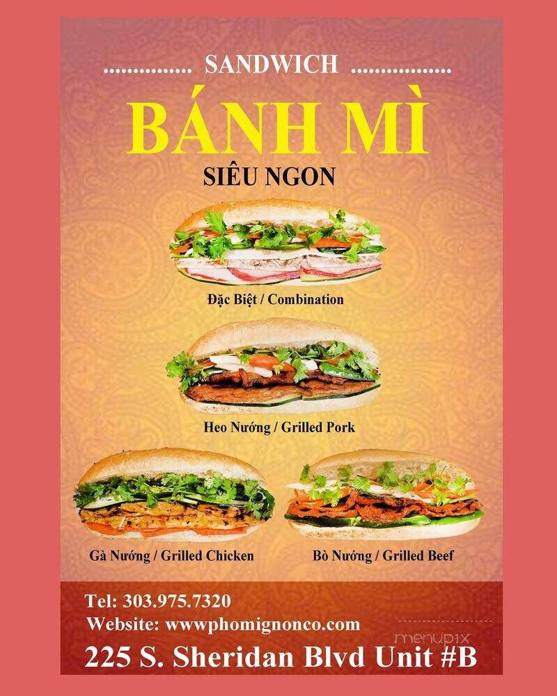 Pho Mignon - Lakewood, CO menu_pic