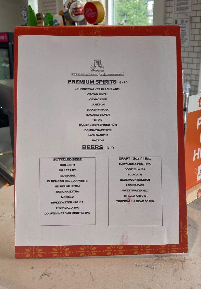 Curry Up Now - Alpharetta, GA menu_pic