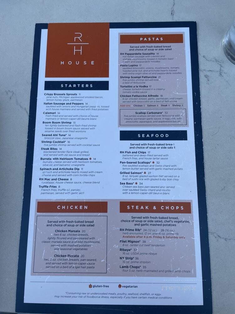 Rochester Hills House - Rochester Hills, MI menu_pic