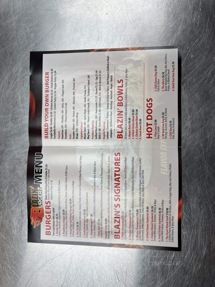 Blazin Burgerz - Ypsilanti, MI menu_pic