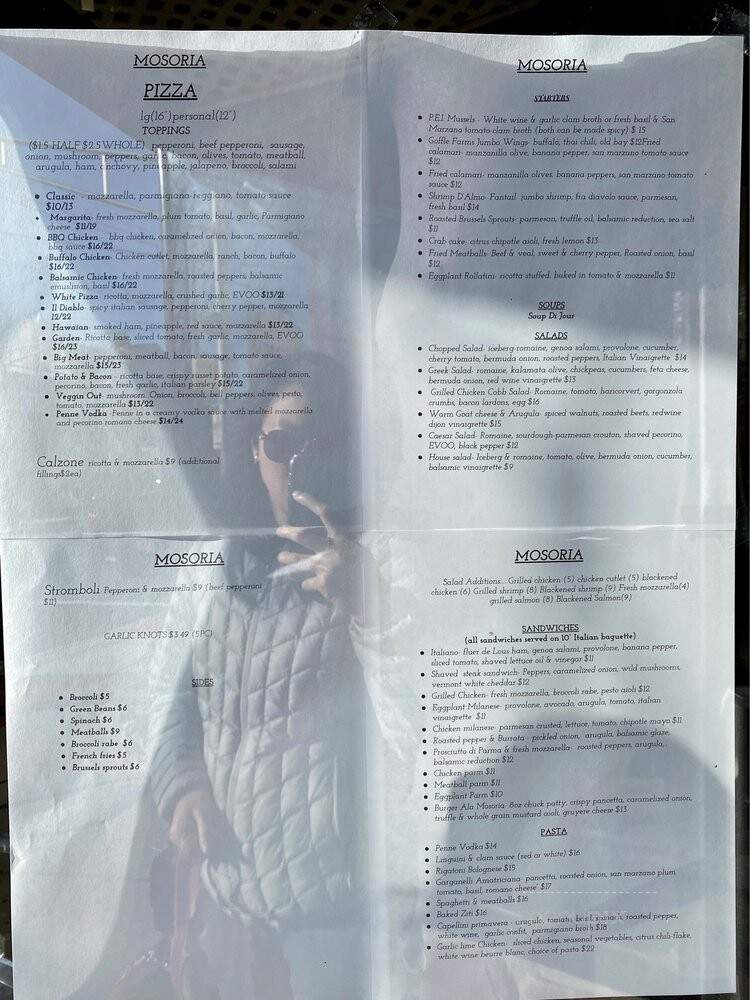 Mosoria Pizza - Montclair, NJ menu_pic