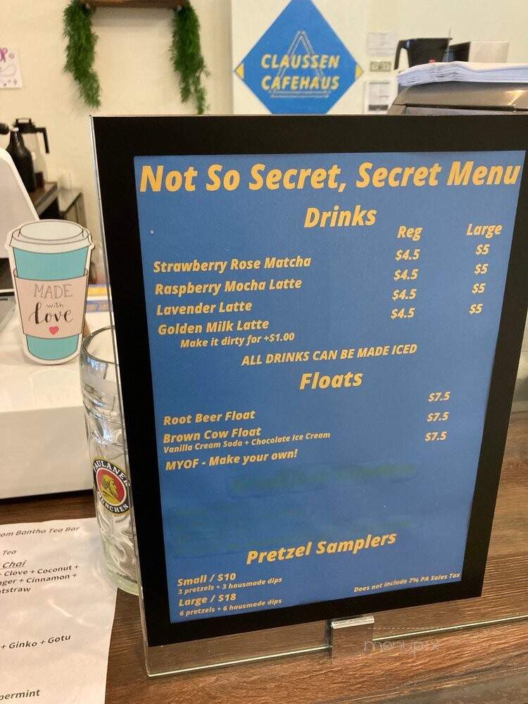 Claussen Cafehaus - Pittsburgh, PA menu_pic