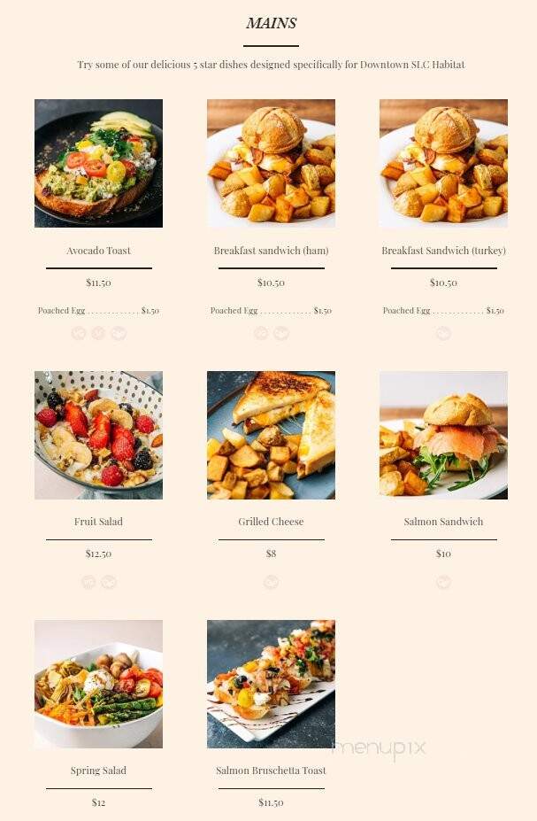 Habitat Coffee Shop - Salt Lake City, UT menu_pic