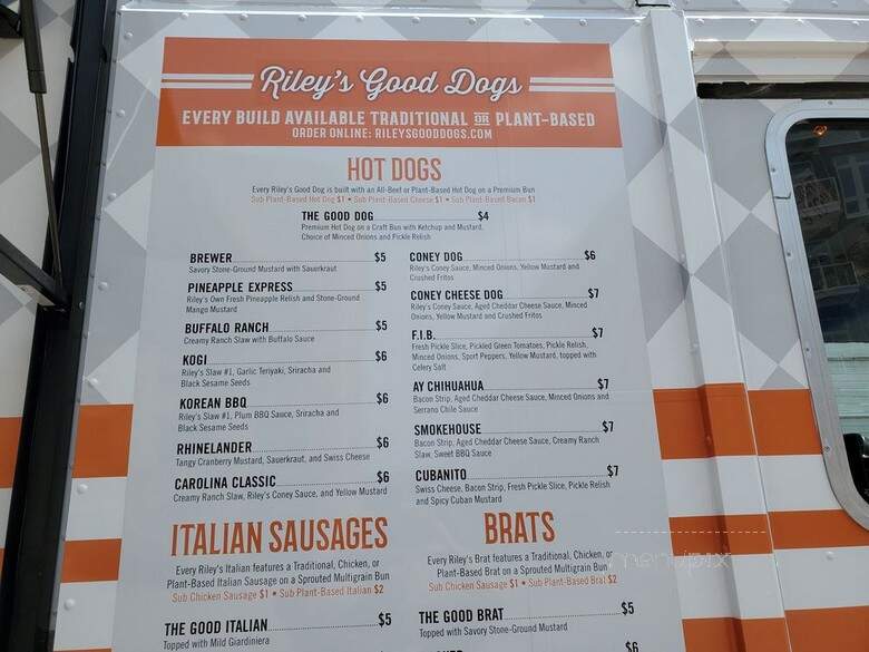 Riley's Good Dogs - Milwaukee, WI menu_pic