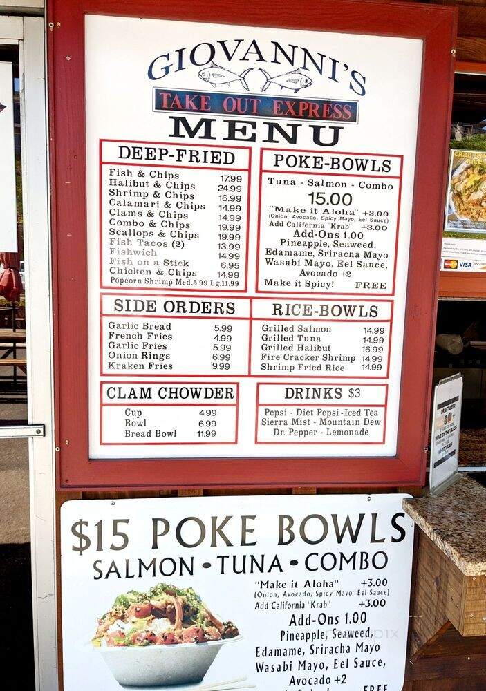 Giovanni's Take Out Express - Morro Bay, CA menu_pic