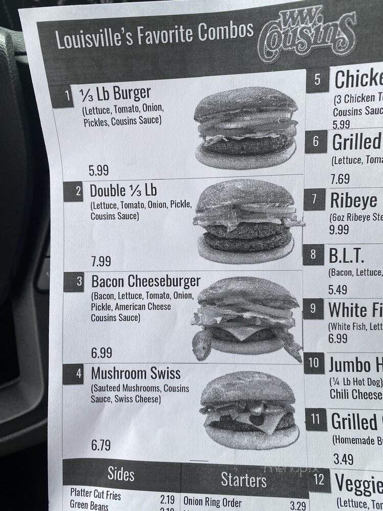 WW Cousins - Louisville, KY menu_pic