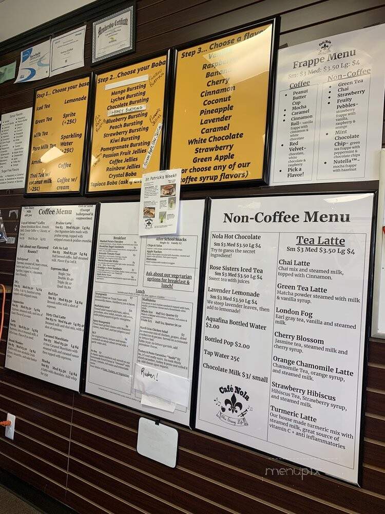 Cafe Nola - Kimball, MI menu_pic